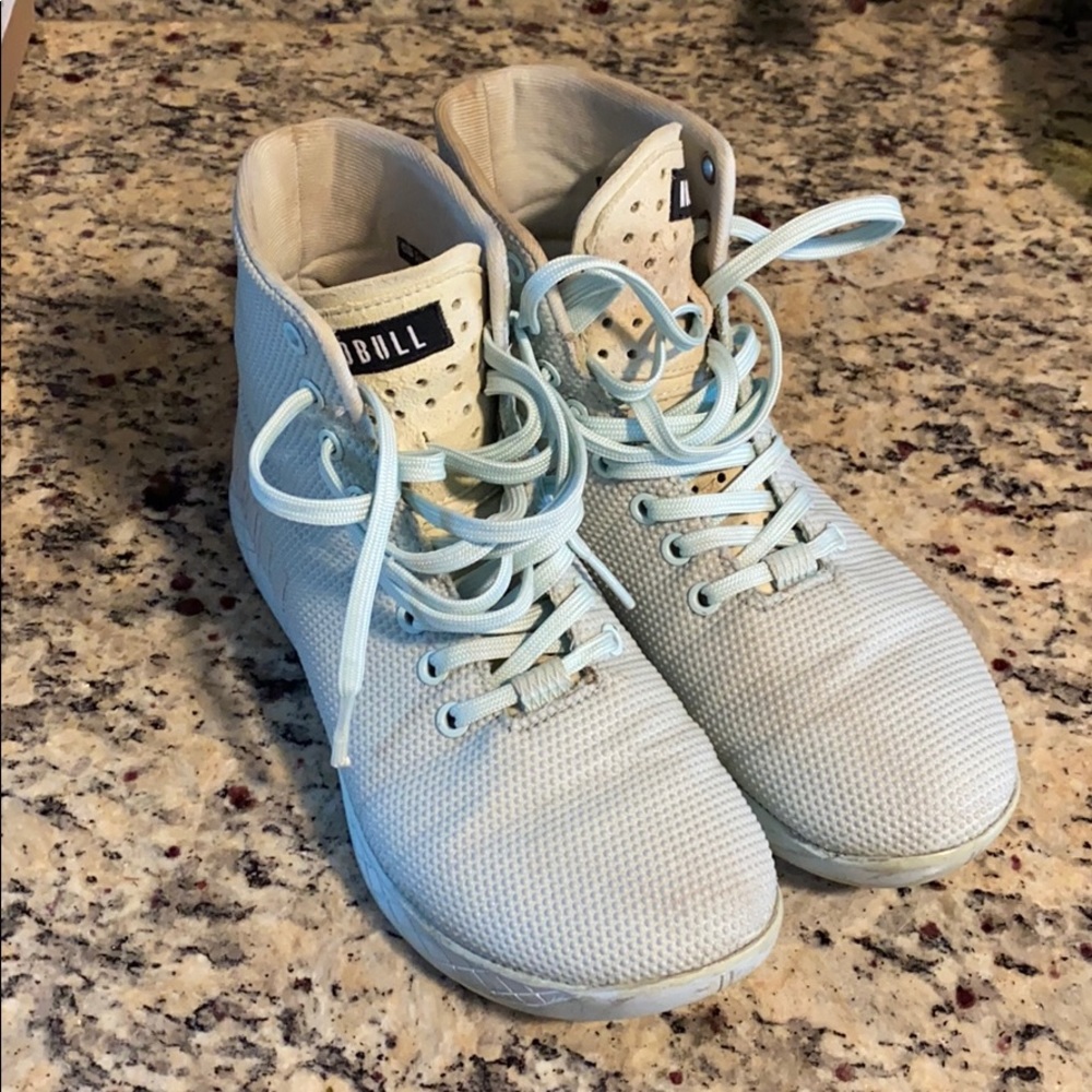 No Bull high top ice blue trainer